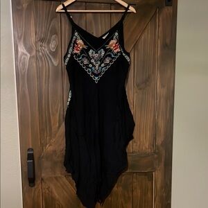 Embroidered Black Dress